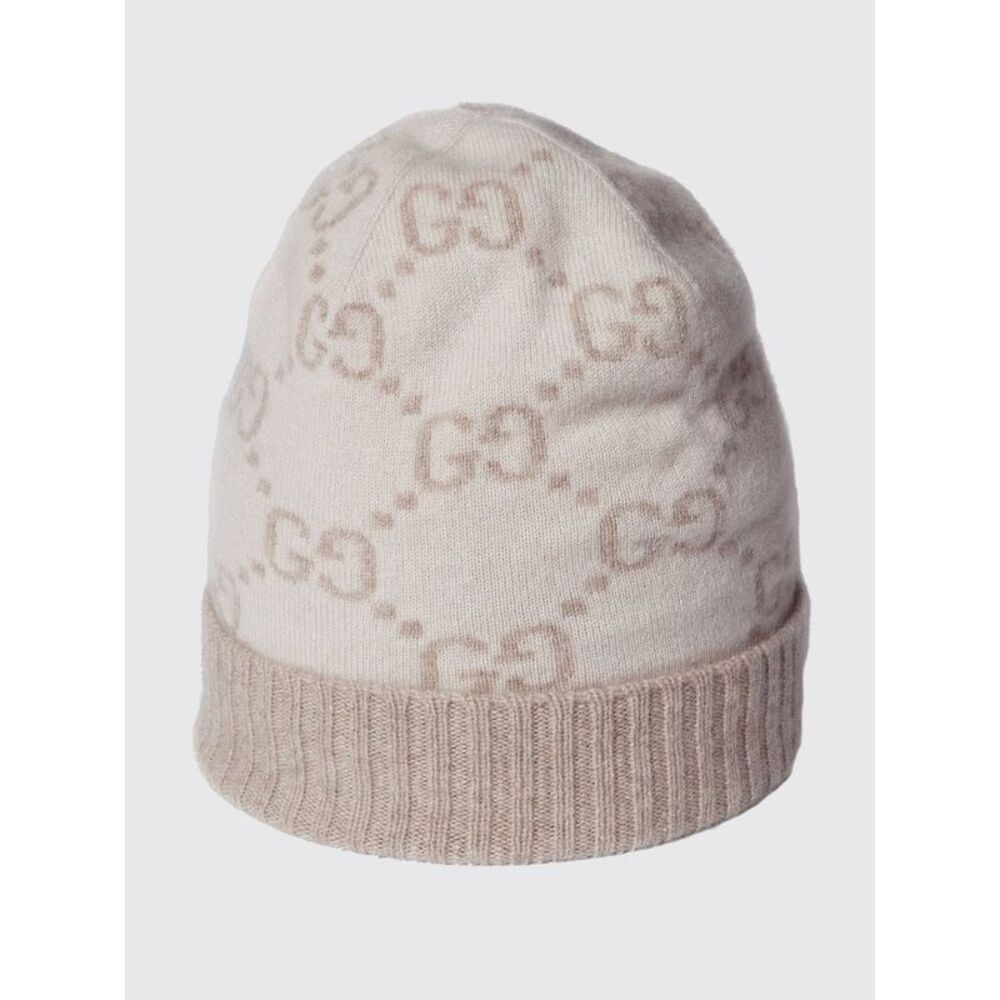 Gucci Women Gucci Gg Monogram Pure Cashmere Beanie With Cuff